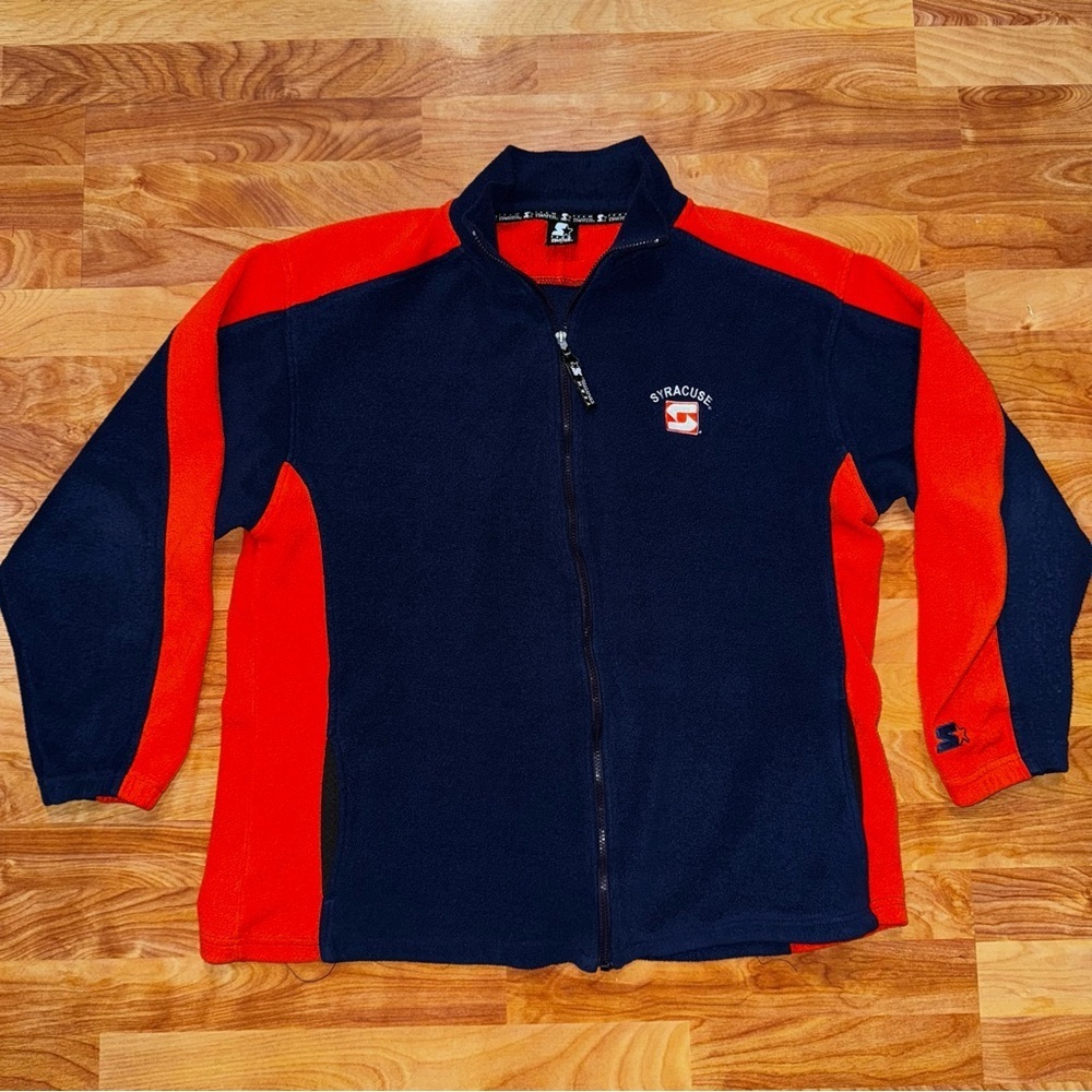 STARTER Navy Blue and Orange Syracuse Lightweight Jacket